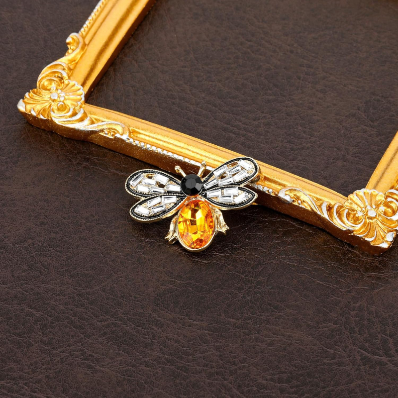 4pcs Bee Brooch Pin Set, Vintage Rhinestone Design